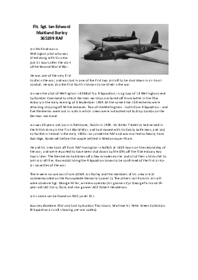 A preview of a PDF biography for Borley, Ian Edward Maitland